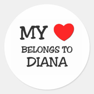 Sticker Rond Mon Coeur Appartient À DIANA