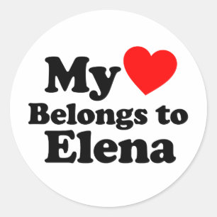 Sticker Rond Mon coeur appartient à Elena