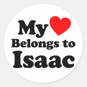 Sticker Rond Mon coeur appartient à Isaac