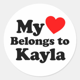 Sticker Rond Mon coeur appartient à Kayla
