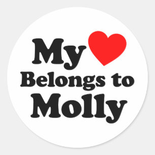 Sticker Rond Mon coeur appartient à Molly
