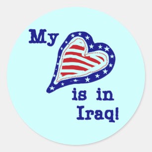 Sticker Rond Mon coeur est en T-shirts et cadeaux de l'Irak
