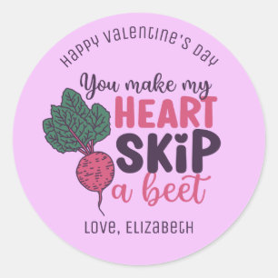 Sticker Rond Mon coeur Sauter une betterave Drôle Mignonne Sain