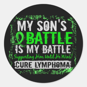 Sticker Rond Mon combat contre 2 Lymphome Son
