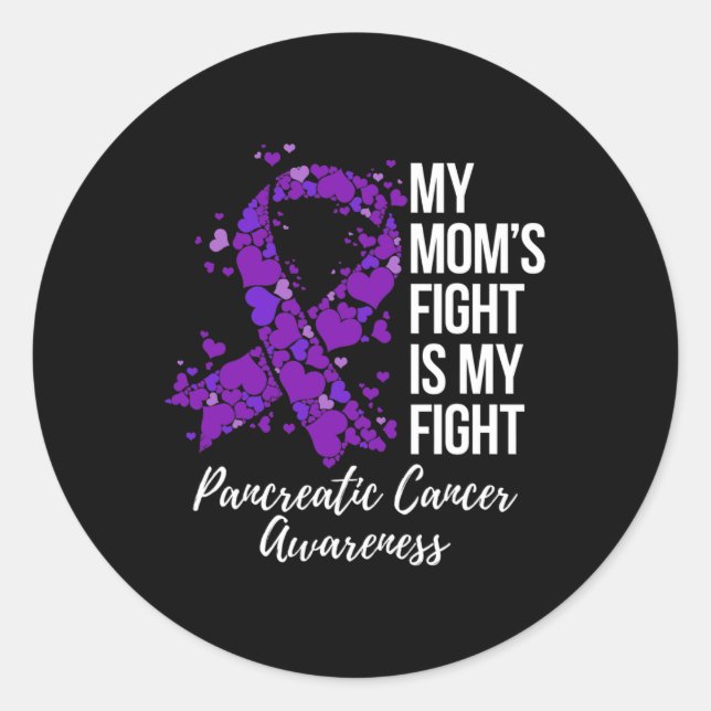 Sticker Rond Mon combat de maman est ma lutte contre le cancer  (Devant)