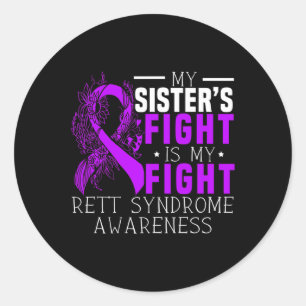 Sticker Rond Mon combat Soeurs est mon combat Rett Syndrome de