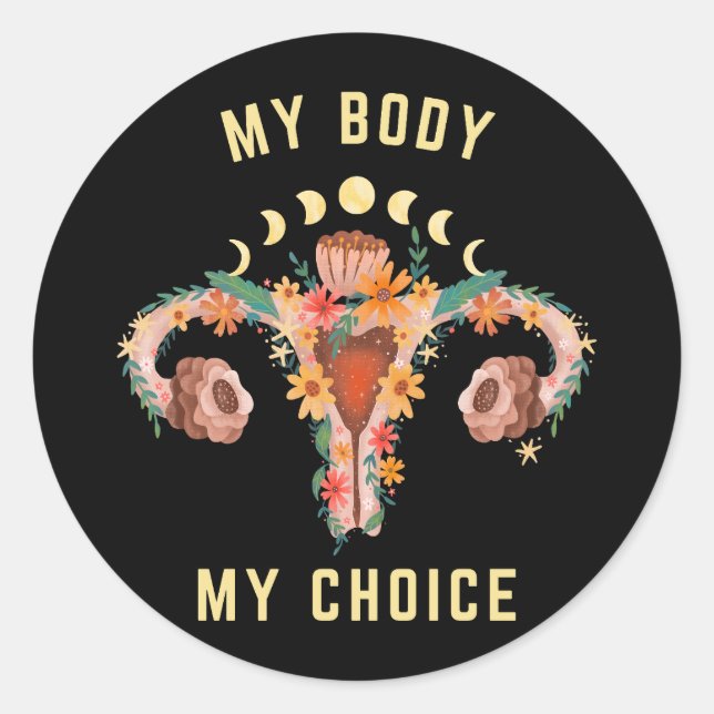 Sticker Rond Mon corps Mon choix Féministe (Devant)
