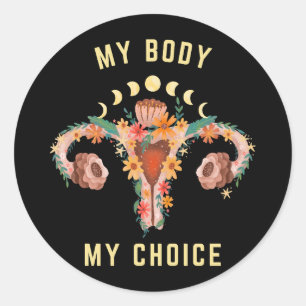 Sticker Rond Mon corps Mon choix Féministe