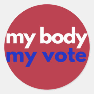 Sticker Rond Mon corps Mon vote Roevember