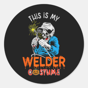 Sticker Rond Mon costume de soudeur Halloween Horreur Outils de