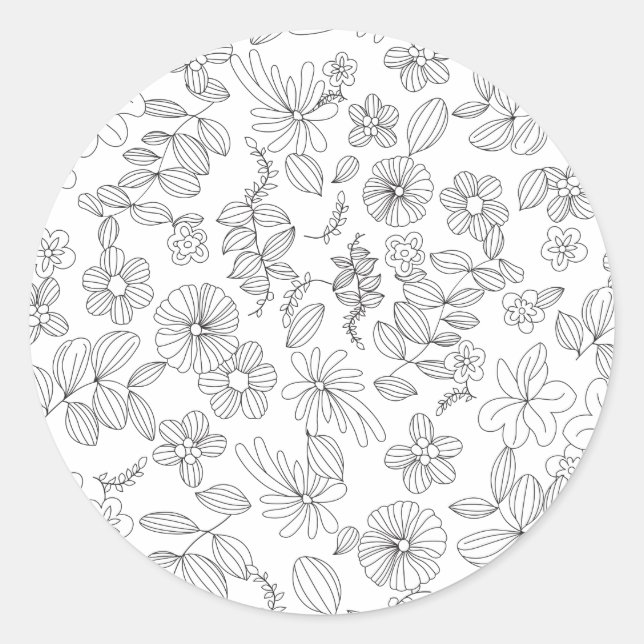 Sticker Rond Mon design de fleurs 3 (Devant)