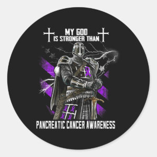 Sticker Rond Mon Dieu Est Plus Fort Que Les Acteurs Du Cancer D