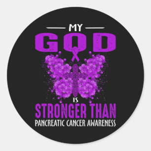 Sticker Rond Mon Dieu Est Plus Fort Que Les Acteurs Du Cancer D