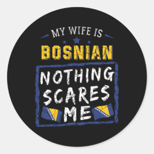 Sticker Rond Mon Drapeau Est Un Drapeau Héritage De Bosnie-Herz