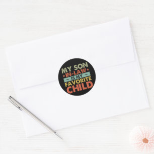 Sticker Rond Mon Fils En Droit Est Ma Famille D'Enfants Préféré