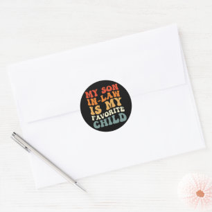 Sticker Rond Mon Fils En Droit Est Ma Famille D'Enfants Préféré