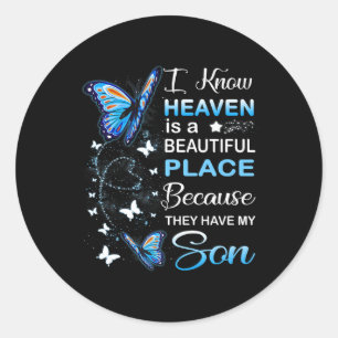 Sticker Rond Mon Fils Est Mon Ange Gardien Dans Le Jour Du Mémo