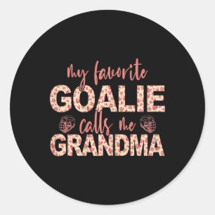 Sticker Rond Mon gardien favori m'appelle gardien de hockey gra