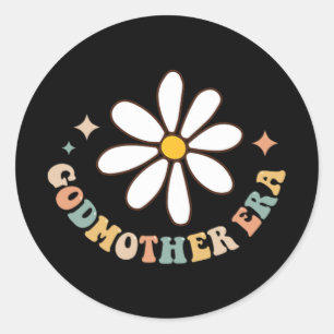 Sticker Rond Mon Godmère Era Lover Super Retro Mothers Day