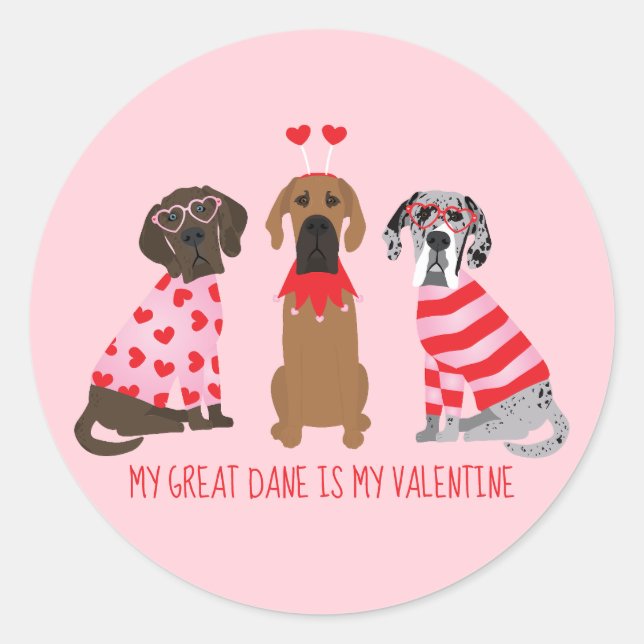 Sticker Rond Mon Grand Danse Est Ma Valentine (Devant)