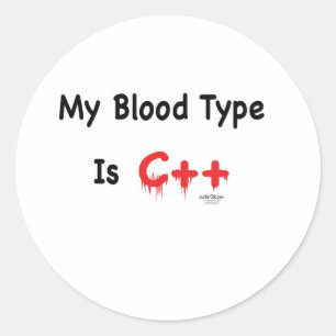 Sticker Rond Mon groupe sanguin est c++