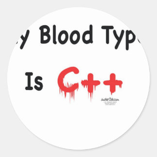 Sticker Rond Mon groupe sanguin est c++