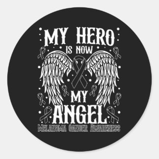 Sticker Rond Mon Héros Est Maintenant Connu Mon Ange Melanoma C