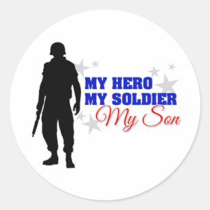 Sticker Rond Mon Héros, Mon Soldat, Mon Fils