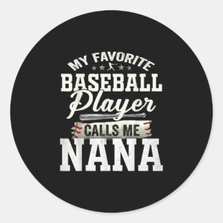 Sticker Rond Mon Joueur De Baseball Préféré M'Appelle Nana
