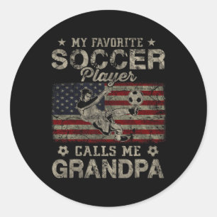 Sticker Rond Mon Joueur De Football Favori M'appelle Grand-père