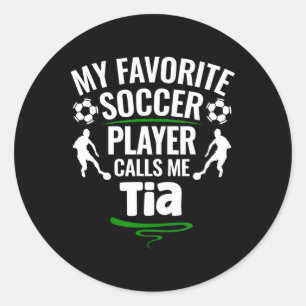 Sticker Rond Mon Joueur De Football Préféré M'appelle Tia 