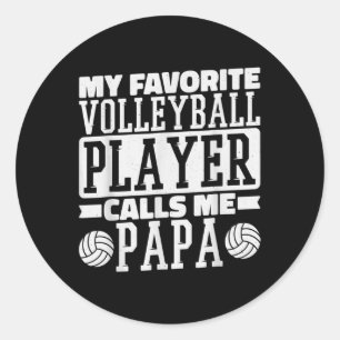 Sticker Rond Mon Joueur De Volley-ball Préféré M'Appelle Papa F