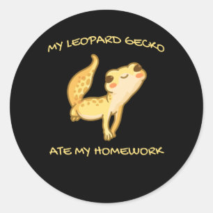 Sticker Rond Mon Léopard Gecko A Mangé Mes Mains Gekko Men Liza