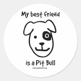Sticker Rond Mon meilleur ami est un taureau de Chien