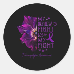 Sticker Rond Mon Nephew's Fight Is My Fight Anemone Fibromyalgi