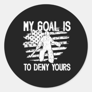 Sticker Rond Mon objectif Gardien de hockey sur gazon Gardien d
