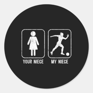 Sticker Rond Mon Oncle De Foot Niece D'un Joueur De Football On