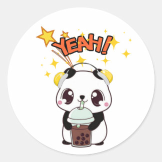 Sticker Rond Mon Panda Mignon