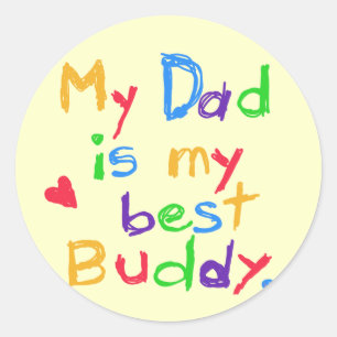 Sticker Rond Mon papa Mes T-shirts et cadeaux Mon meilleur ami
