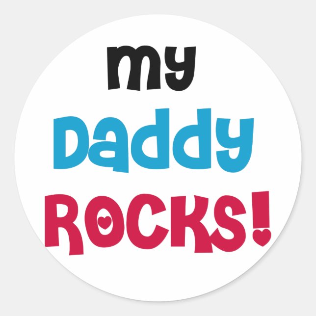 Sticker Rond Mon papa Rocks (Devant)