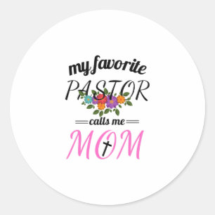 Sticker Rond Mon Pasteur Préféré M'Appelle Maman - Christian