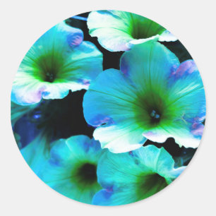 Sticker Rond Mon pétunia bleu