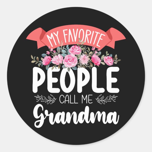 Sticker Rond Mon peuple favori m'appelle la fête des mères de g (Devant)