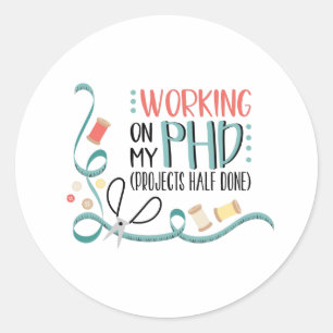 Sticker Rond Mon PHD
