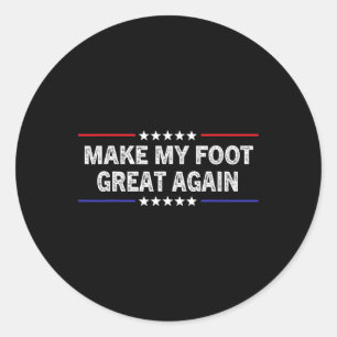 Sticker Rond Mon pied de nouveau grand - Chirurgie amusante Ble