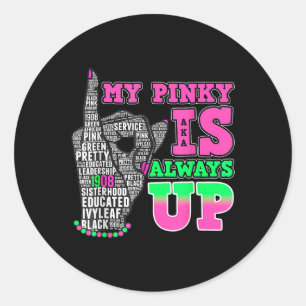Sticker Rond Mon Pinky Est Toujours En Haut Aka Noir Histoire M