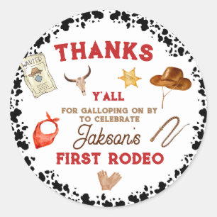 Sticker Rond Mon premier Rodeo Cowboy 1er anniversaire