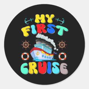 Sticker Rond Mon premier voyage de croisière 2025 croisière en 