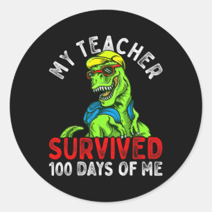 Sticker Rond Mon Professeur A Survécu 100 Jours De Moi 100 Jour
