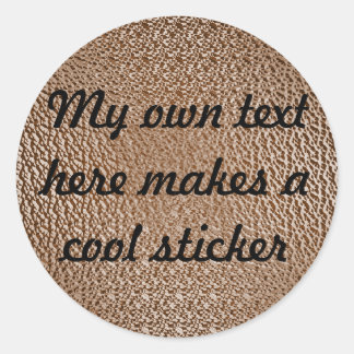 Sticker Rond Mon propre texte ici 753d12 Brown texturé